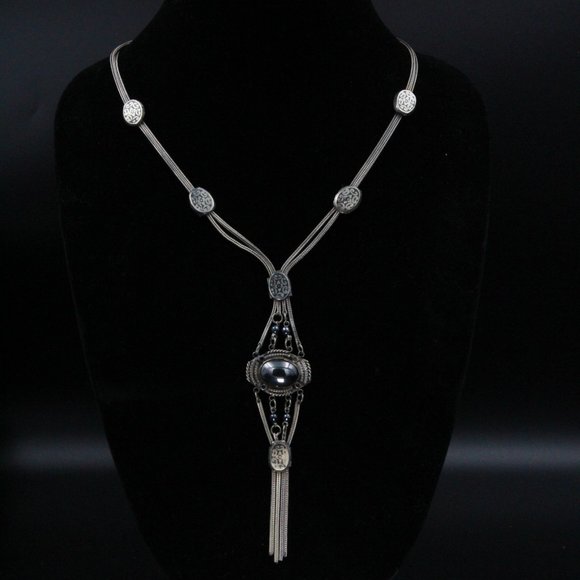 STERLING SILVER ETRUSCAN HEMATITE ANATOLI STYLE NECKLACE SET - Picture 6 of 16